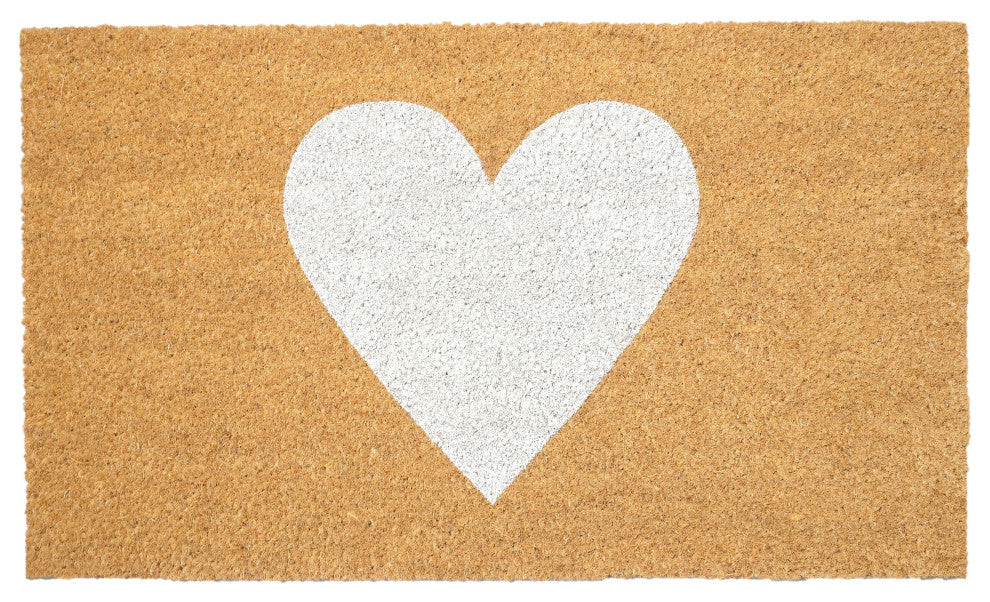 Calloway Mills White Heart Doormat, 24x48