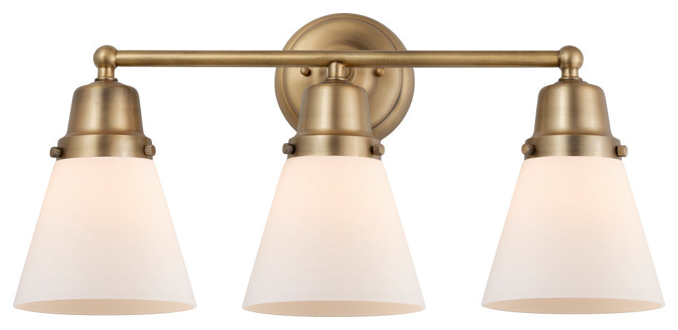 Innovations 623-3W-BB-G61 Cone 3 Light 23" Bath Vanity Light, Brushed Brass