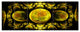 Yellow Exotic Fractal Pattern, Abstract Art on Canvas, 70"x28", 6 Panels