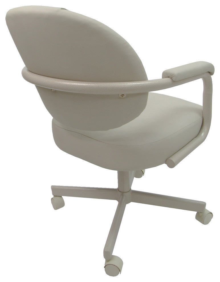 M-70 Caster Swivel Tilt Kitchen Chair with Wheels, Ocean Beige Vinyl - Beige