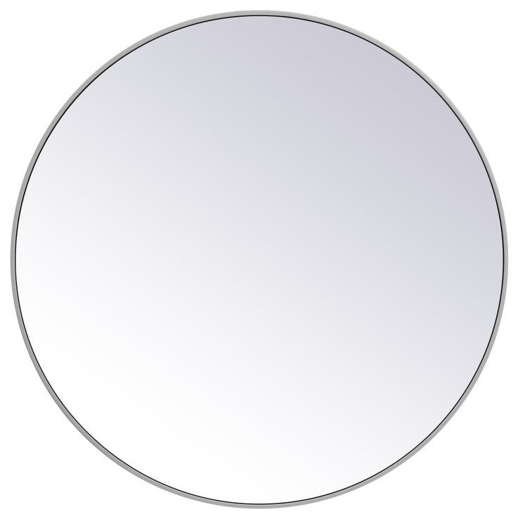 Elegant MR4839GR Metal Frame Round Mirror 39", Gray