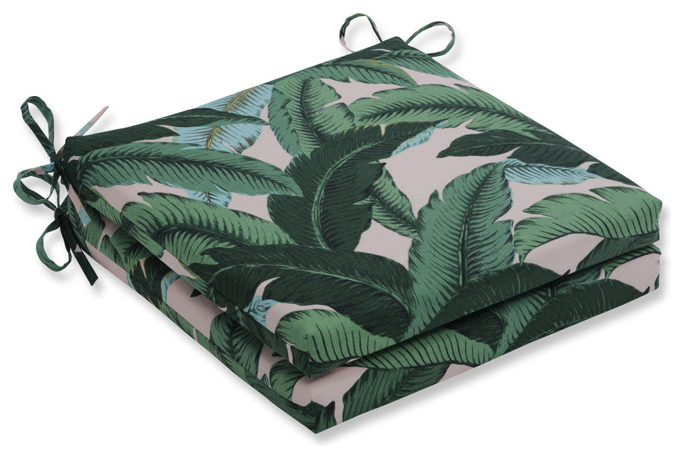 Swaying Palms Capri Squared Corners Seat Cushions, Set of 2, 20"x20"x3"