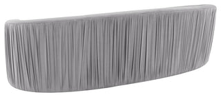 TOV Furniture Valerie Pleated Light Grey Velvet Sofa