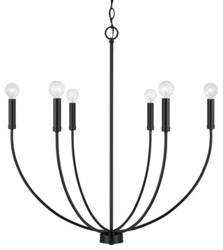 Capital Lighting 452161 Ansley 6 Light 30"W Taper Candle Style - Matte Black