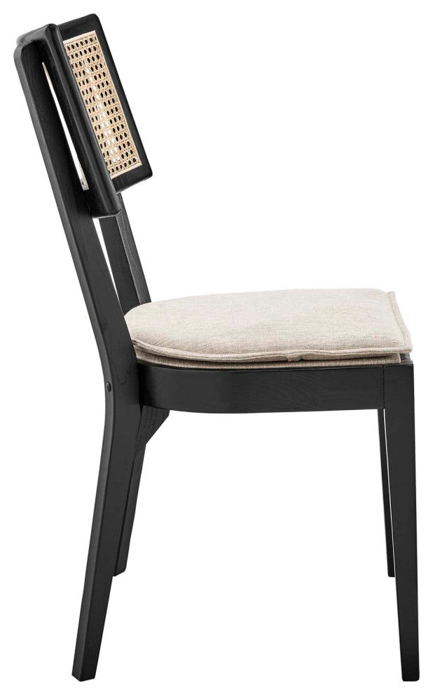 Caledonia Wood Dining Chair, Black Beige