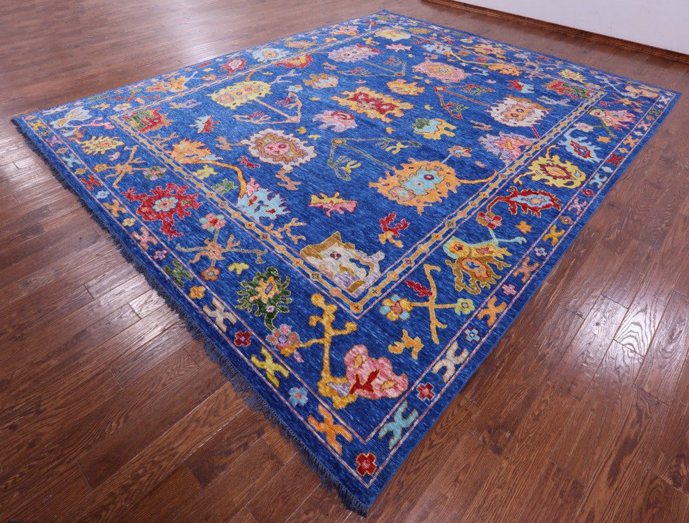 11' 11" X 14' 6" Hand Knotted Turkish Oushak Wool Rug - Q16121