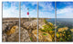 Portland Bill Lighthouse, Landscape Canvas Wall Art, 48"x28", 4 Panels