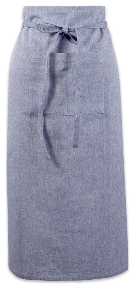 Blue Solid Chambray Bistro Apron