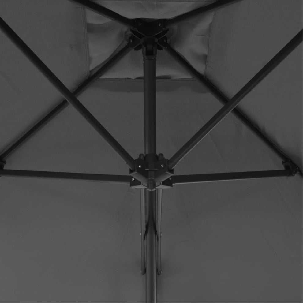 vidaXL Outdoor Parasol with Steel Pole 98.4"x98.4" Anthracite