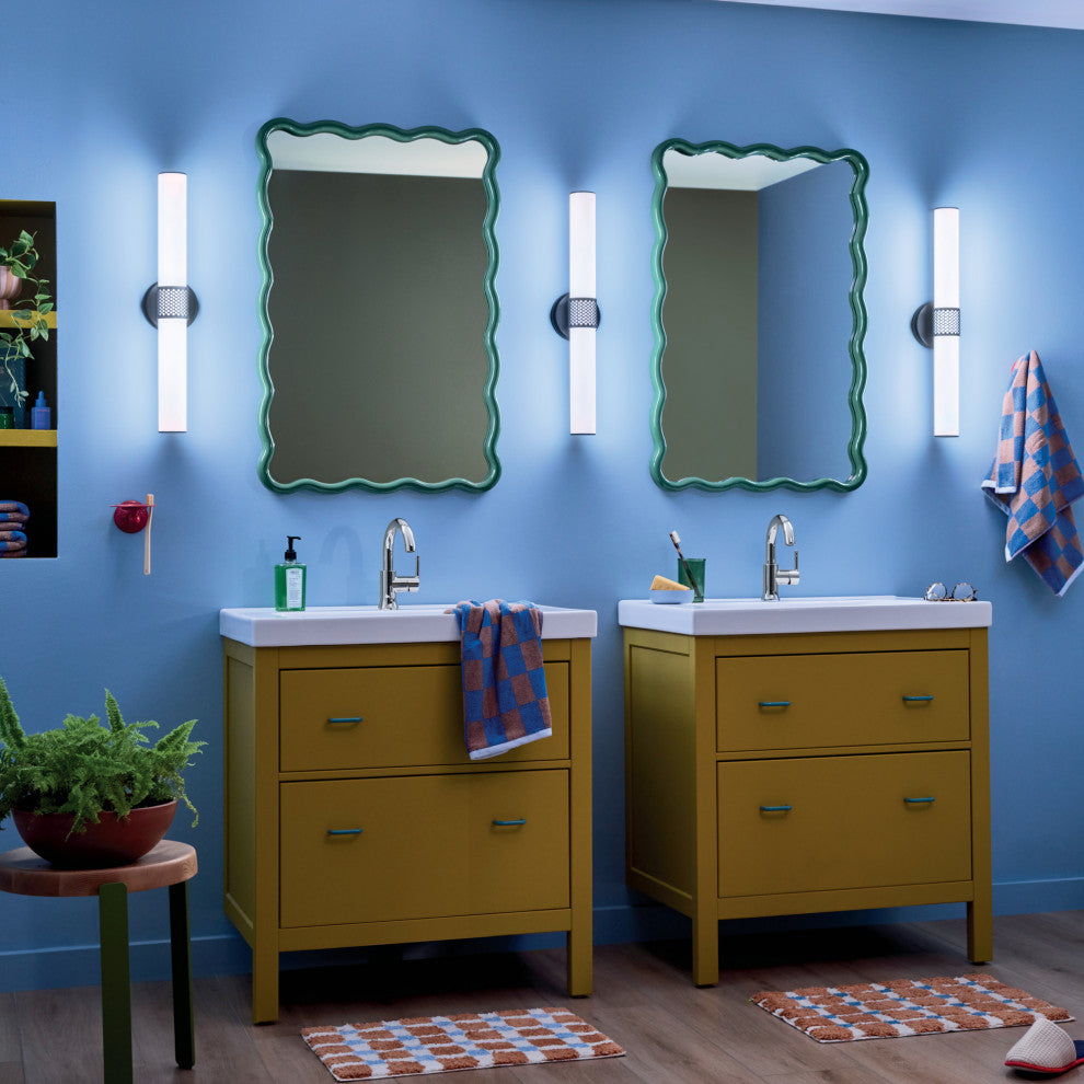 24.25" Bath Bar Medium LED With White Glass