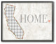 California Gray Gingham & Floral Heart & Home Framed Giclee Art, 16"x20"