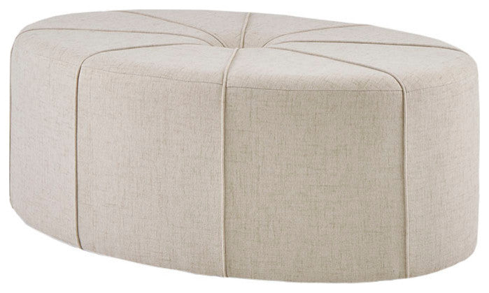 Madison Park Ferris Oval Ottoman, Cream