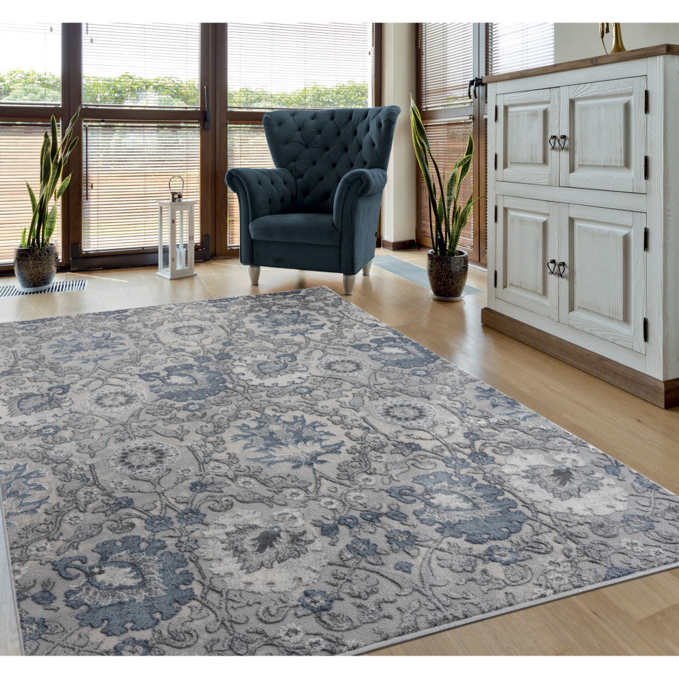 United Weavers Cascades Olallie Blue Runner Rug 2'7" x 7'2