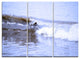 "Crisp Blue Waves Splashing Beach" Metal Wall Art, 3 Panels, 36"x28"