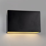 Rectangle Outdoor Wall Sconce, Closed Top, 16", Incandescent, Matte Black