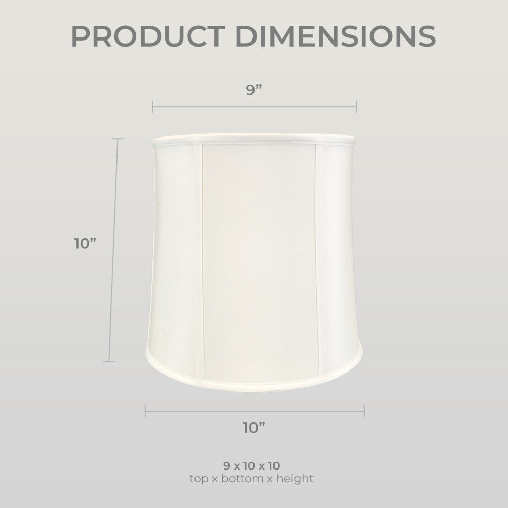 Royal Designs Drum Lamp Shade, White, 9x10x10, Single