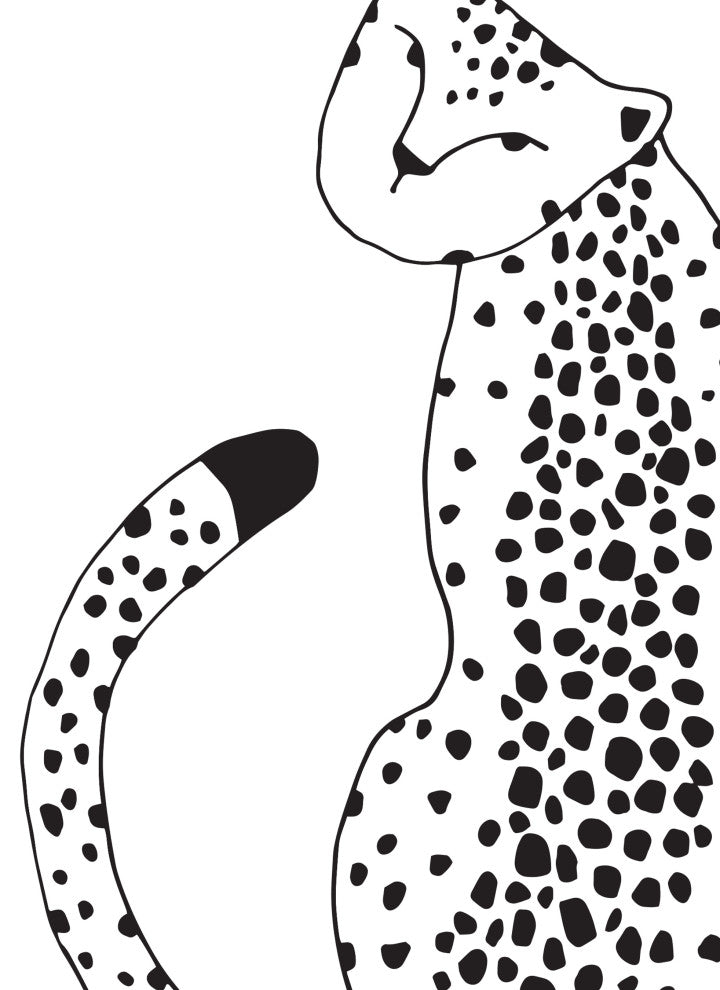 Safari Jungle Illustration Peel and Stick Vinyl Mural, Black, 24"x108", Single