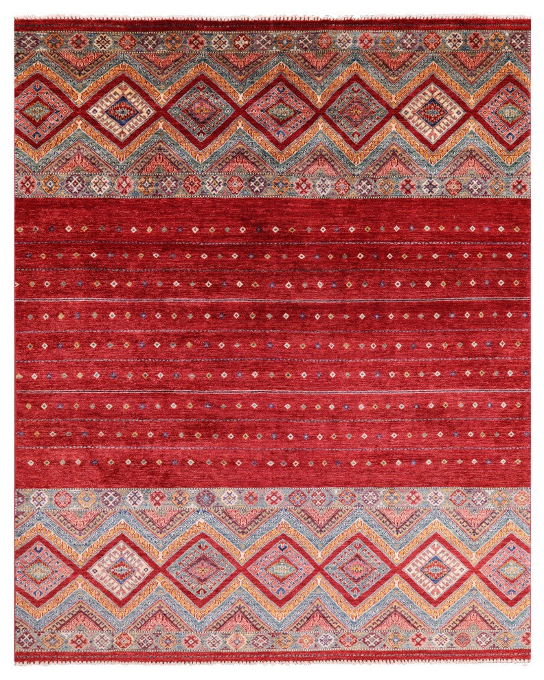 8' 0" X 9' 9" Hand-Knotted Khorjin Super Kazak Wool Rug Q10744