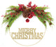 Merry Christmas Pine Half Wreath 21"D