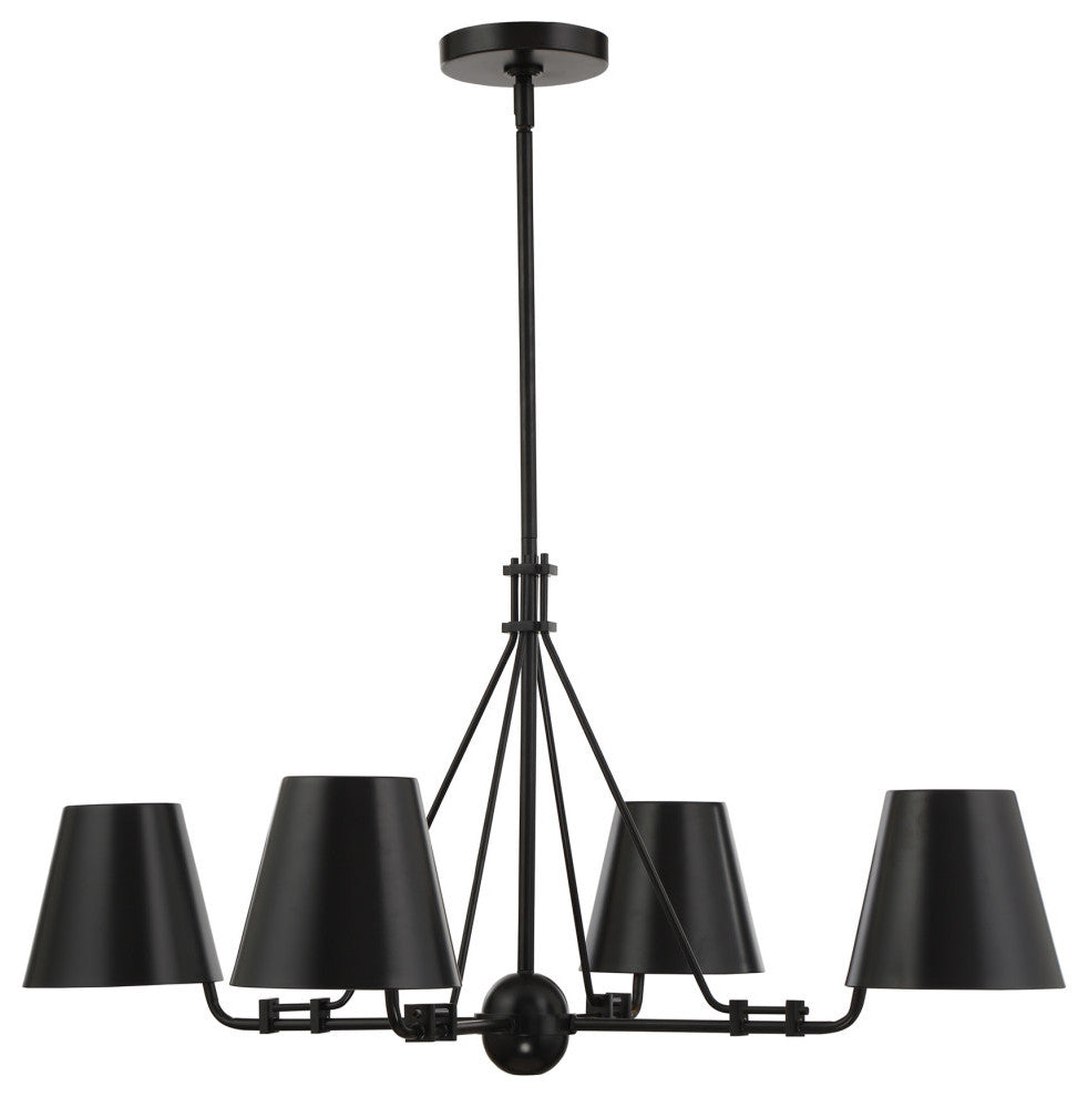 Crystorama XAV-B8304-MK, 4-Light Chandelier, Matte Black