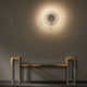 Orbit LED Sconce, Soft Gold Finish, 21" Clear Textured Glass