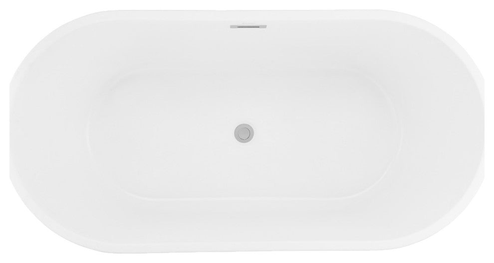 Claire 60" Freestanding Bathtub Matte Black and Matte White