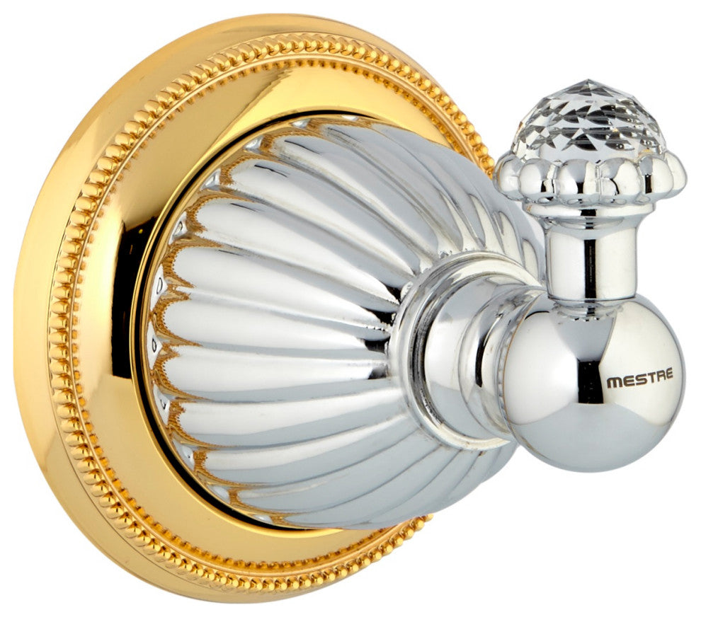 Artica Swarovski robe hook . Towel hook. Luxury bath fixtures, Chrome-Gold