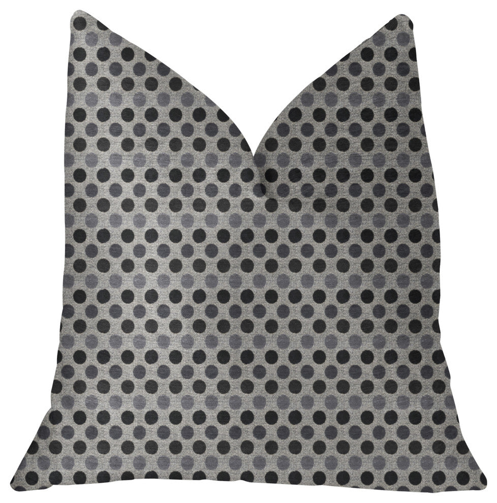 Paramount Gray and Black Luxury Throw Pillow, 12"x20"