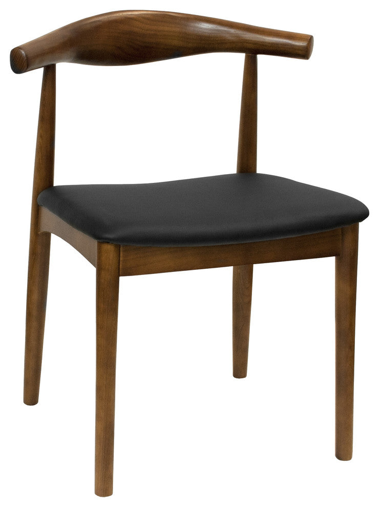 Mod Made Solid Wood Mid Century Modern Dining Chair, Walnut