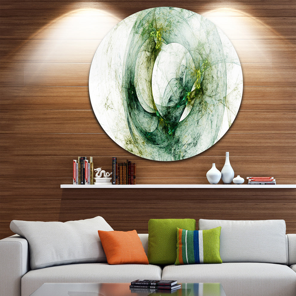 Far Spherical Galaxy Brown, Abstract Digital Art Round Wall Art, 36"