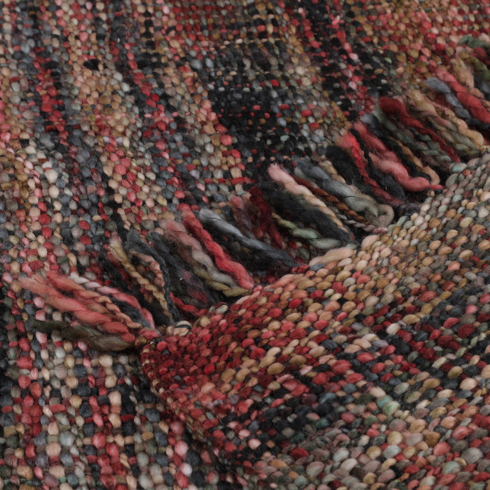 Bridger Boho Handcrafted Fabric Throw Blanket, Dark Multicolor
