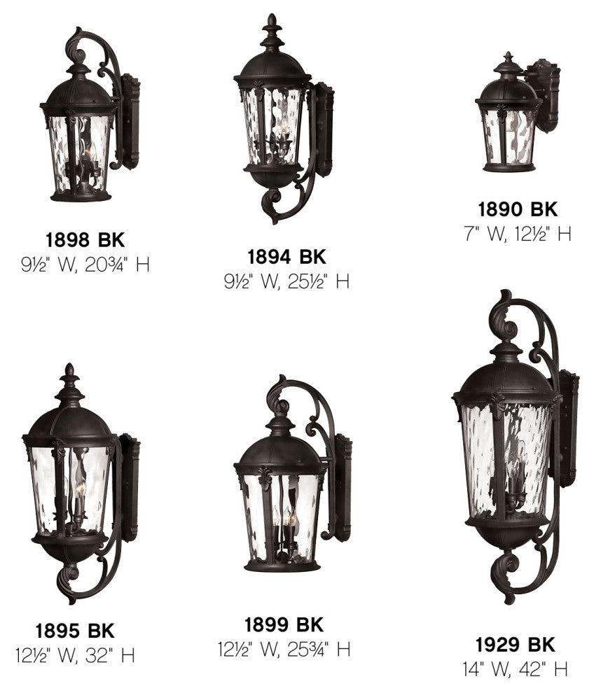 Hinkley Windsor Medium Wall Mount Lantern, Black