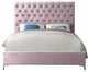 Cruz Velvet Upholstered Bed, Pink, Queen