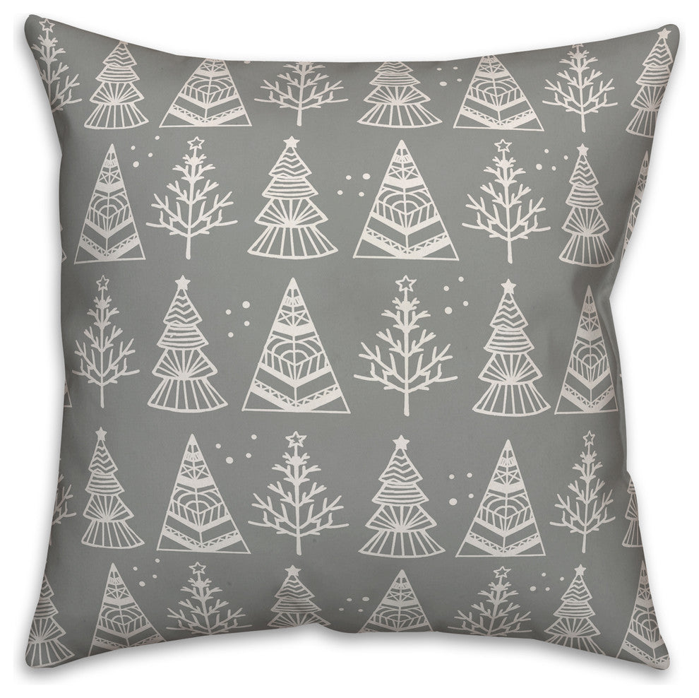 Christmas Tree Pattern 18"x18" Throw Pillow