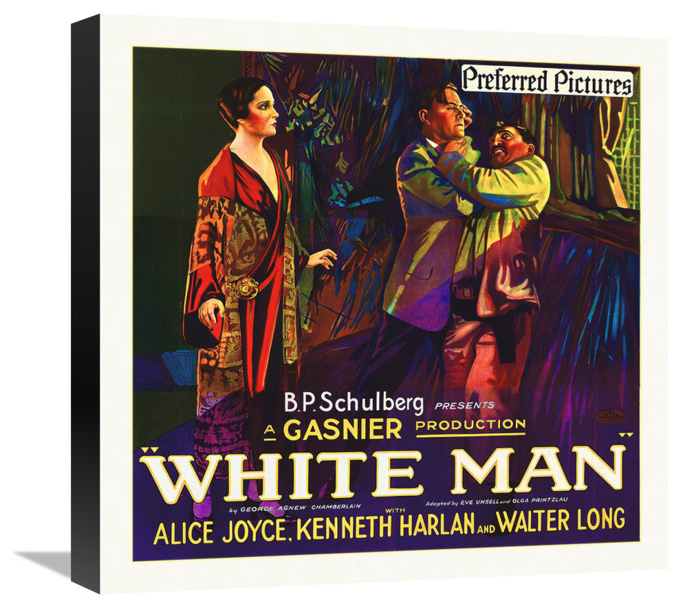 "White Man, 1924" Stretched Canvas Giclee by Hollywood Photo Archive, 18"x18"