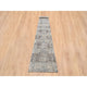 Gray, Hand Knotted Modern Persian Silk With Wool XL Runner Rug, 2'6"x20'0"