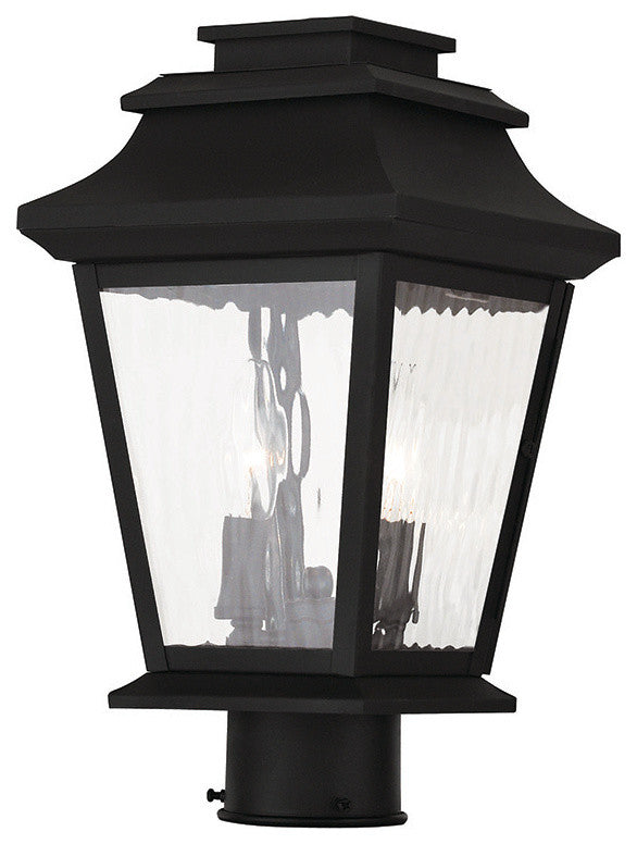 Hathaway Outdoor Post-Top Lantern, Black