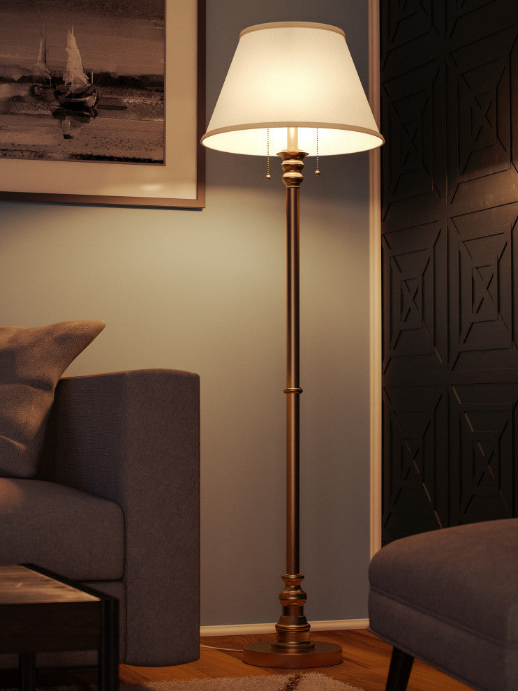 Kenroy 30438AB 2-Light Floor Lamp, Spyglass