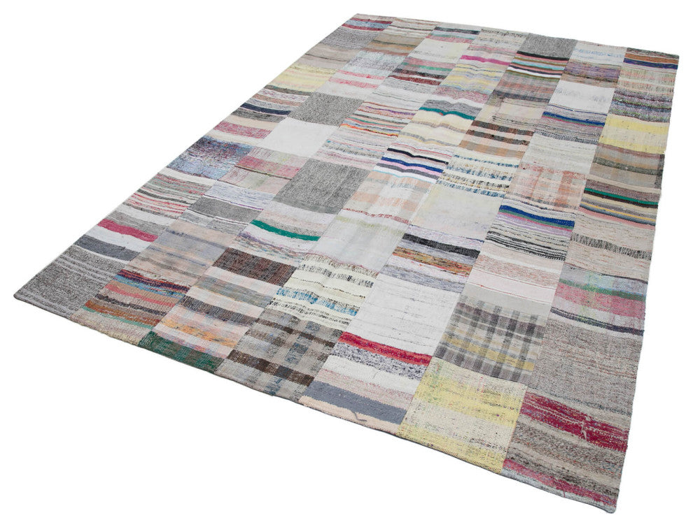 Rug N Carpet - Handmade Turkish 6' 7'' x 9' 10'' Unique Patchwork Kilim Rug