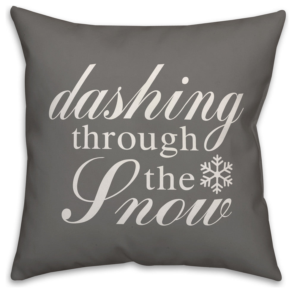 Dashing Through The Snow 18"x18" Throw Pillow