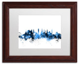 Michael Tompsett 'Glasgow Scotland Skyline White' Matted Framed Art, 11x14