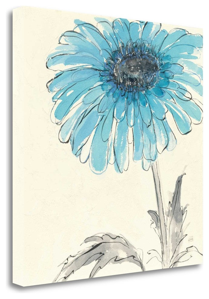 "Gerbera Blue II" By Chris Paschke, Giclee Print on Gallery Wrap Canvas