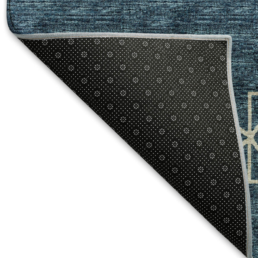 Addison Premium Washable Mayfield AMF109 Blue 8' x 8' Round Rug