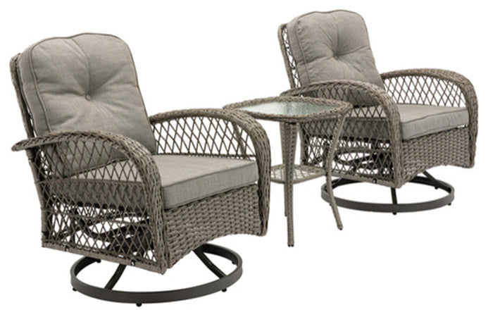3 Piece Modern Wicker Set Outdoor Chair Set