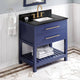 Wavecrest Contemporary Hale Blue 36" Vanity, Black Granite Vanity Top