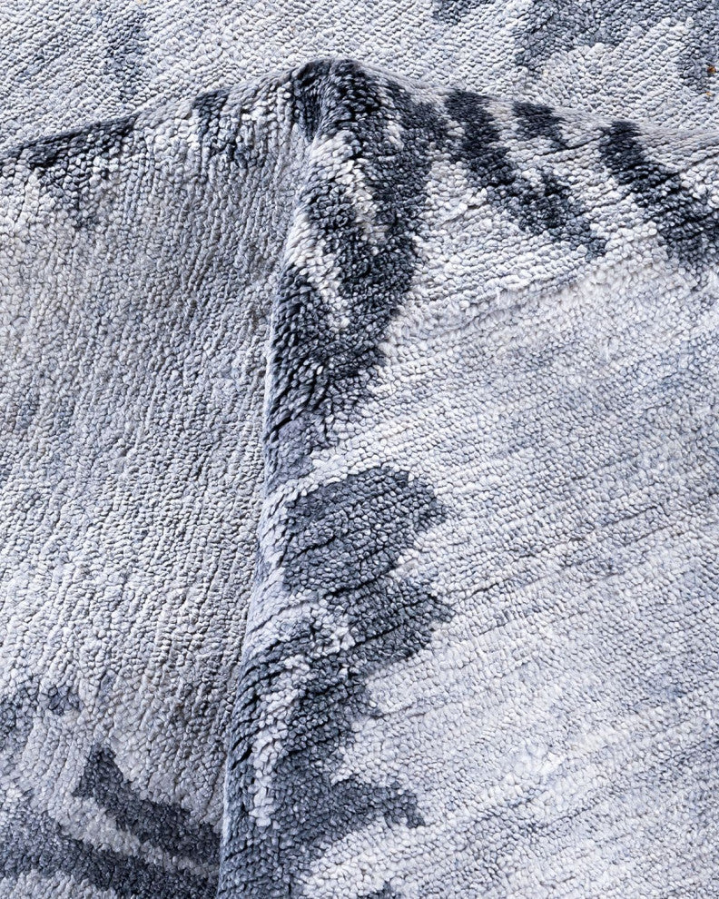 Modern, One-of-a-Kind Hand-Knotted Area Rug - Gray, 9' 0" x 11' 9"