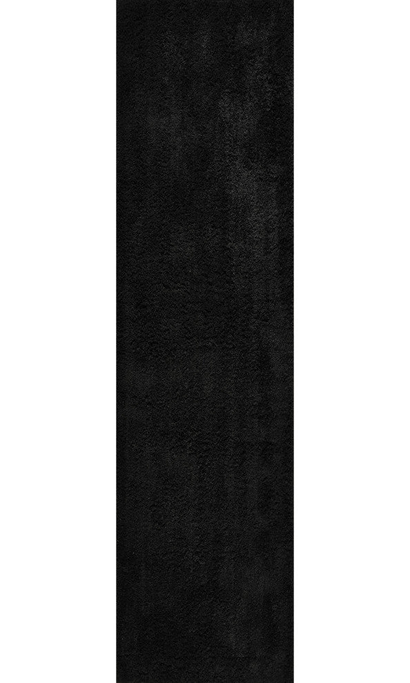 Shag Ivy Black/ Rug, Black, 2'2"x6' Runner