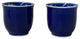 Pair Chinese Handmade Porcelain Blue White Fishes Graphic Cup Hws1353