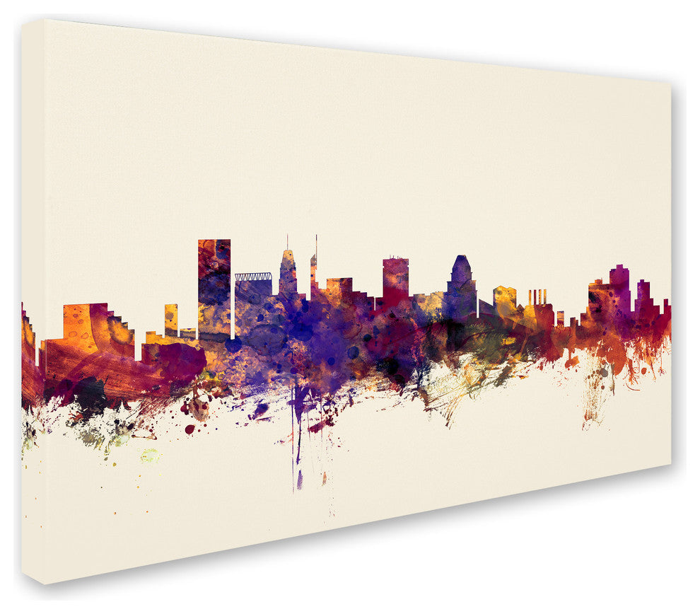 Michael Tompsett 'Baltimore Maryland Skyline' Canvas Art, 32"x22"