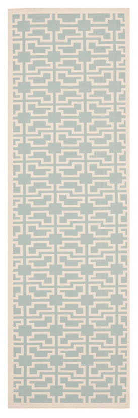 Safavieh Courtyard Cy6015-223 Geometric Outdoor Rug, Aqua/Beige, 2'7"x5'0"